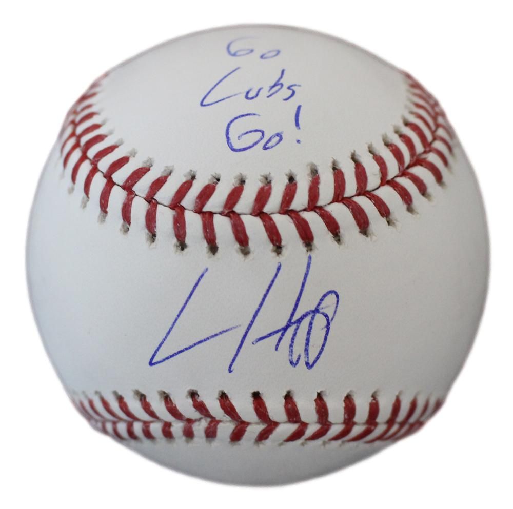 Ian Happ Autographed/Signed Chicago Cubs OML Baseball Go Cubs Go JSA
