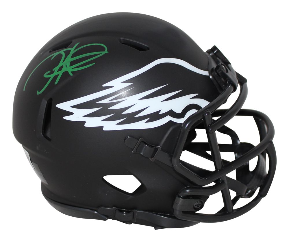 Jalen Hurts Autographed Philadelphia Eagles Eclipse Mini Helmet BAS