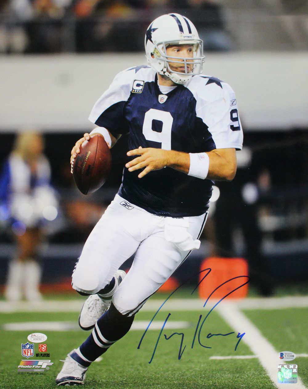 Tony Romo Autographed/Signed Dallas Cowboys 16x20 Photo BAS