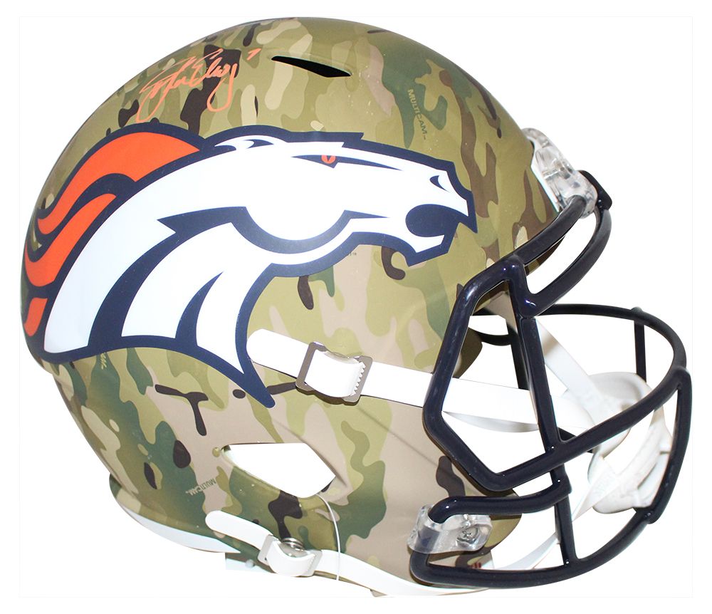 John Elway Autographed/Signed Denver Broncos F/S Camo Helmet BAS
