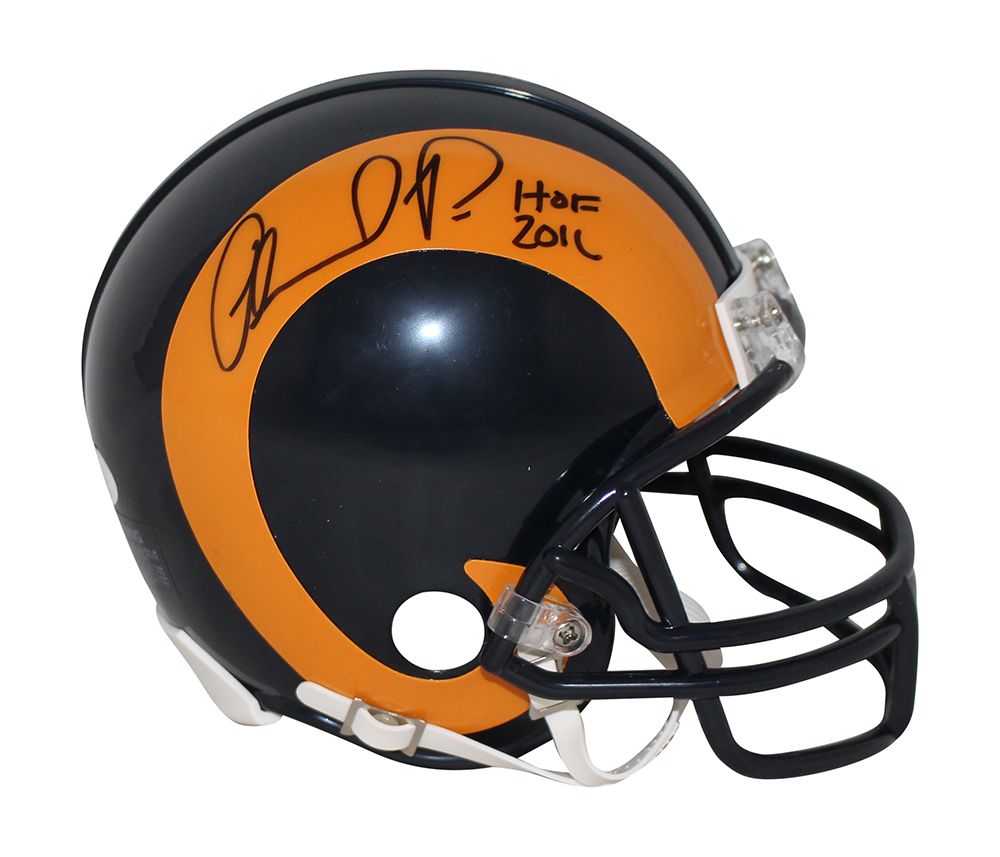Orlando Pace Autographed/Signed St Louis Rams 81-99 Mini Helmet HOF JSA