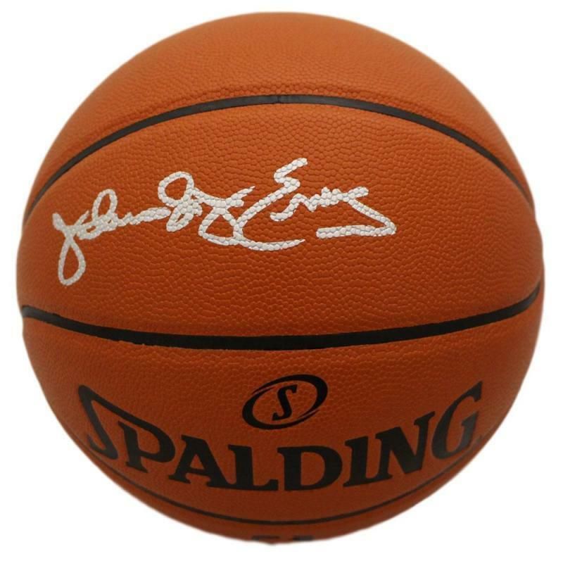 Julius Dr J Erving Autographed Philadelphia 76ers Spalding Basketball BAS