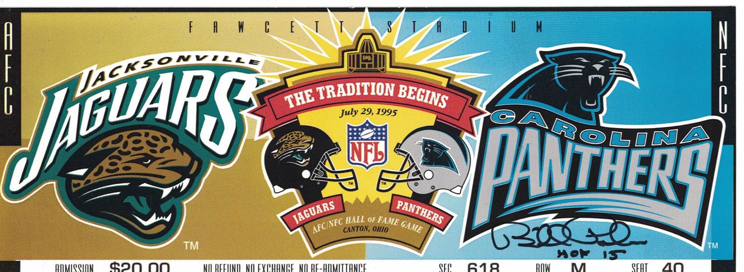 Bill Polian Signed 1995 NFL Hall Of Fame Game Commemorative Ticket BAS