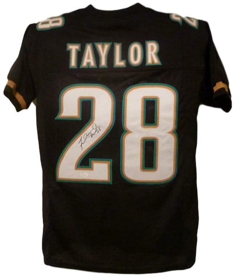 Fred Taylor Autographed Jacksonville Jaguars XL Black Jersey JSA