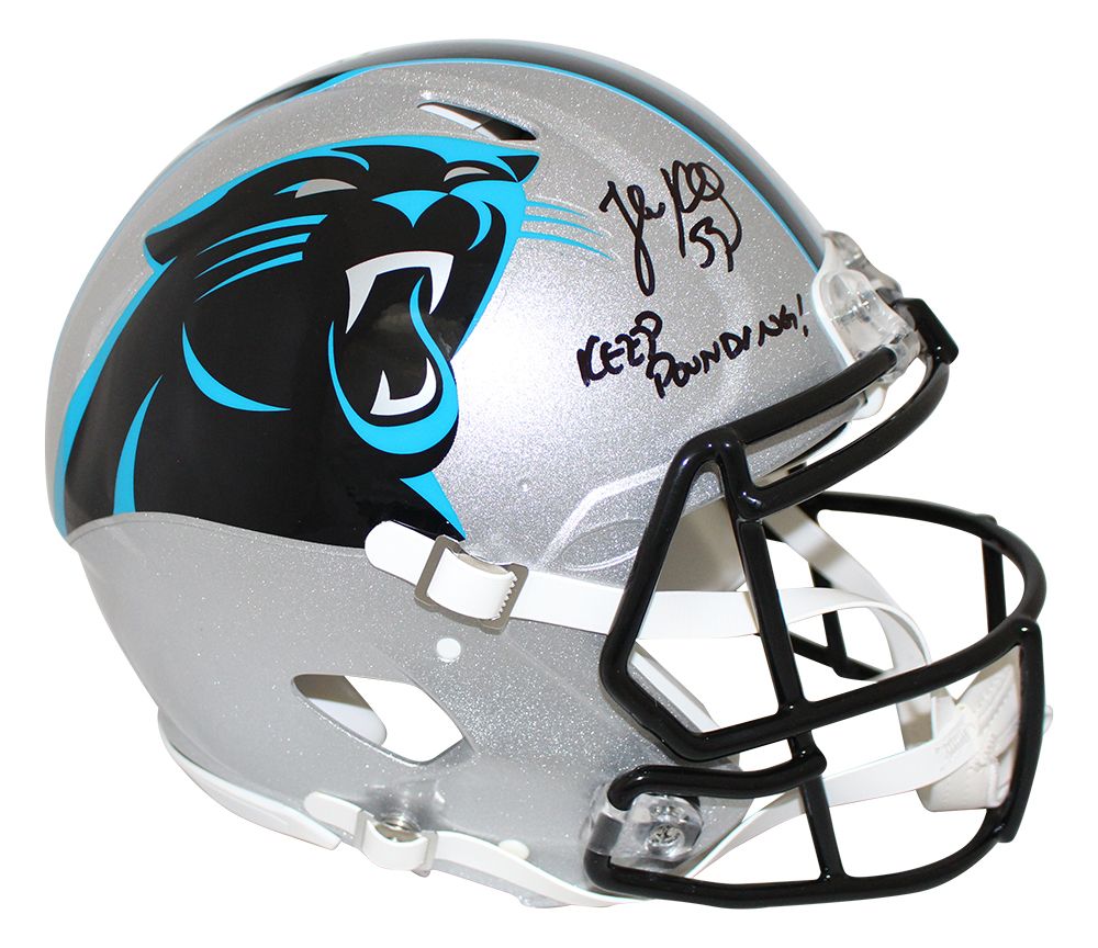 Luke Kuechly Signed Carolina Panthers Authentic Speed Helmet Pounding JSA