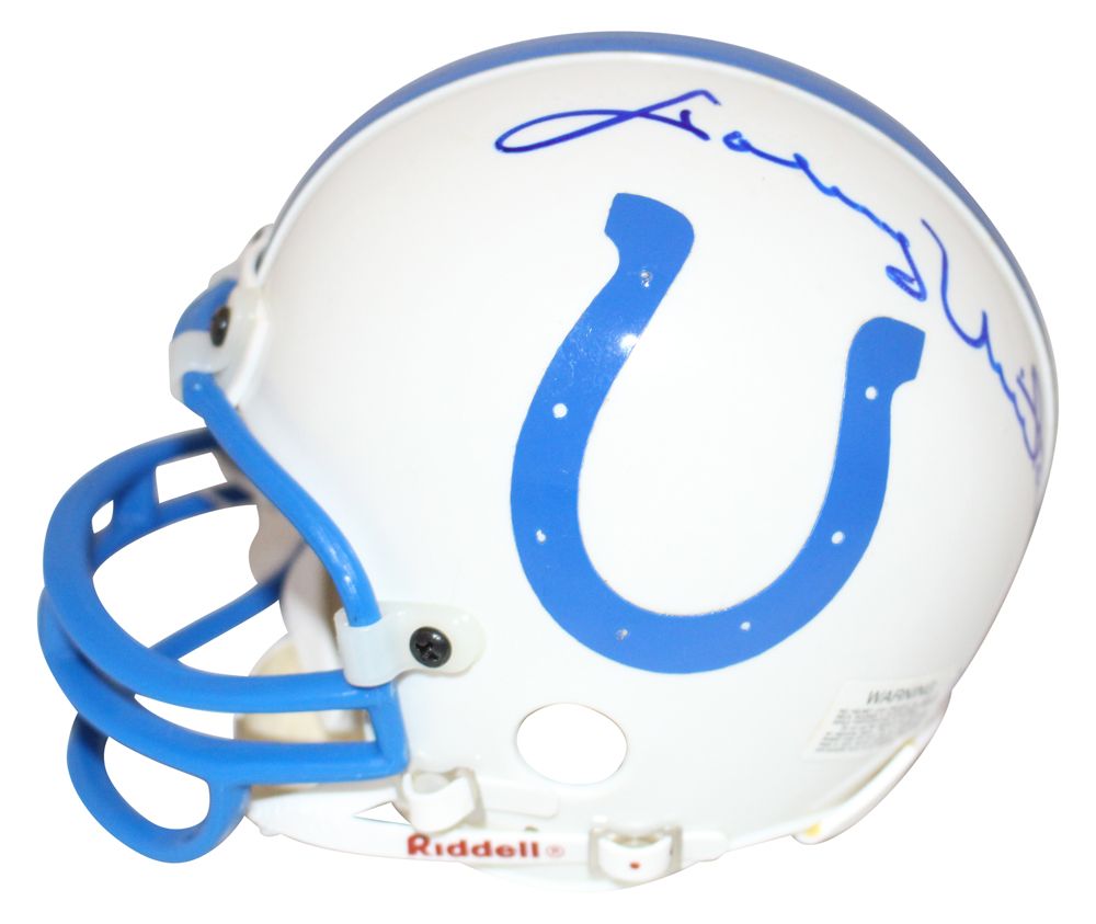 Johnny Unitas Autographed/Signed Baltimore Colts Replica Mini Helmet BAS