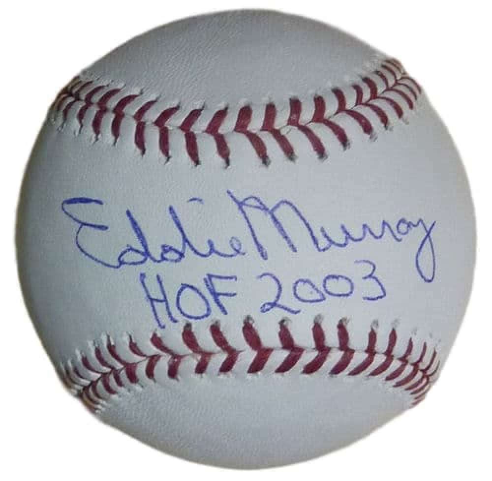 Eddie Murray Autographed Baltimore Orioles OML Baseball HOF 2003 JSA