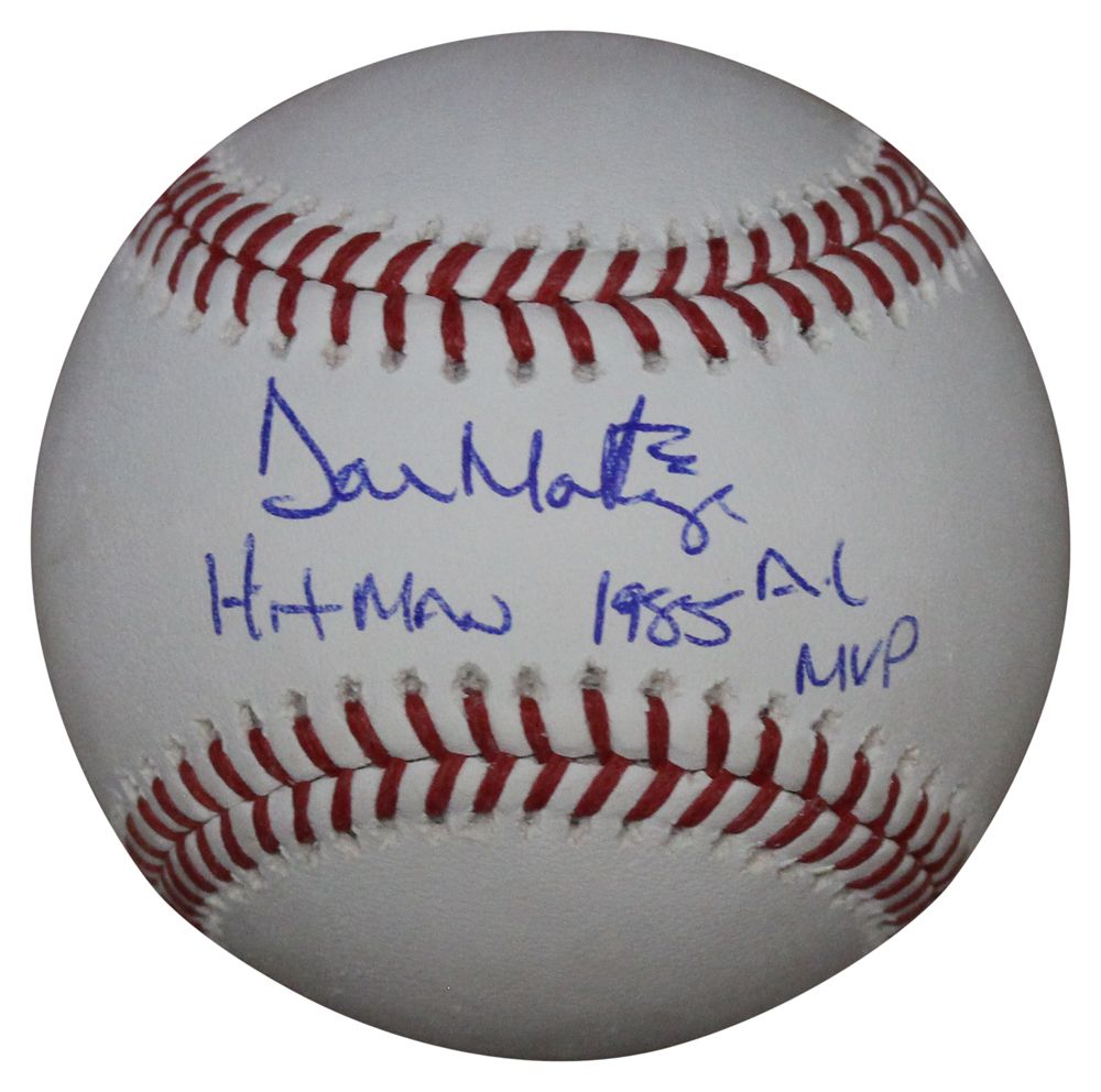 Don Mattingly Signed New York Yankees OML Baseball Hitman &amp; MVP BAS