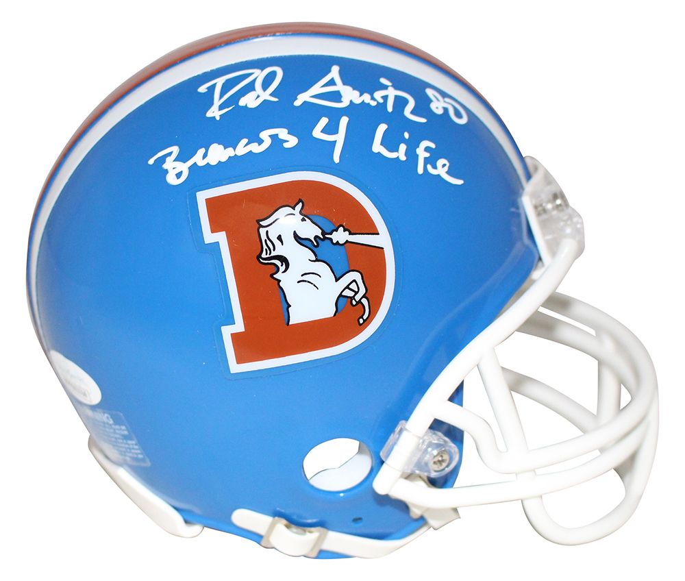 Rod Smith Autographed Denver Broncos D Logo Mini Helmet Broncos 4 Life JSA