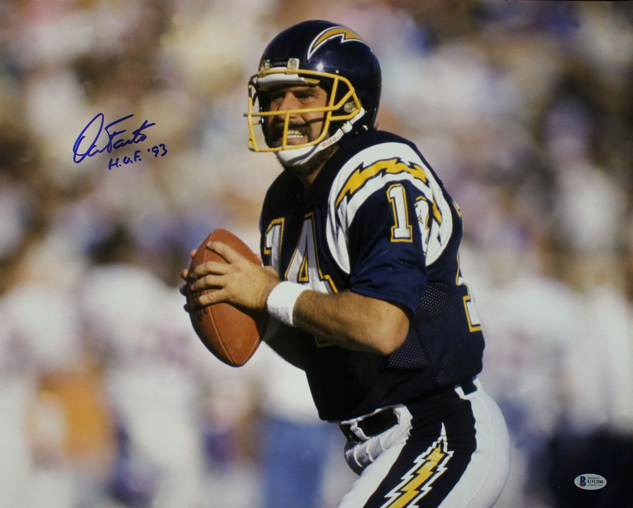 Dan Fouts Autographed/Signed San Diego Chargers 16x20 Photo HOF BAS