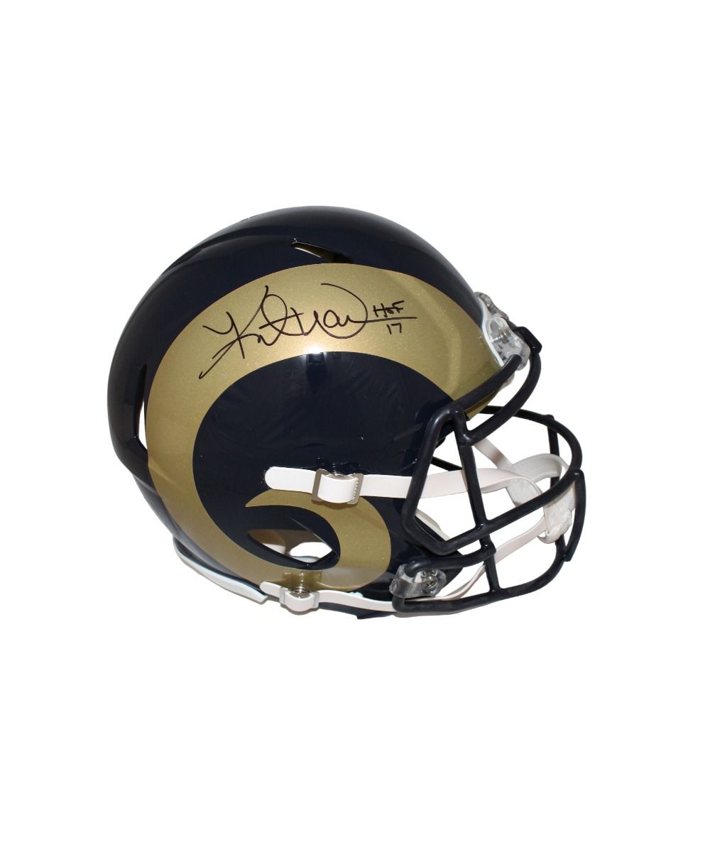 Kurt Warner Signed Los Angeles Rams Authentic Helmet HOF Beckett