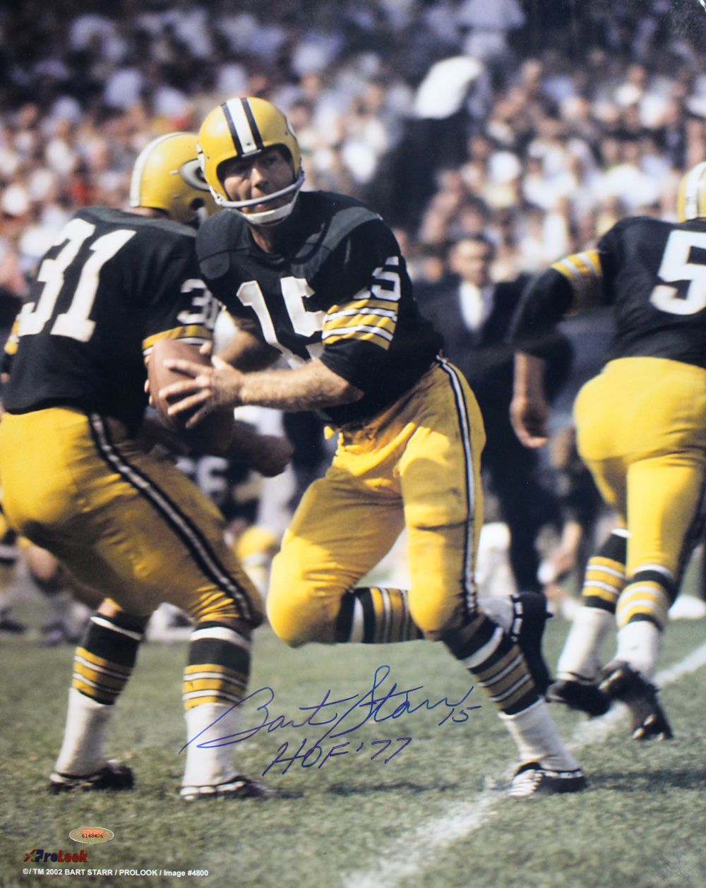 Bart Starr Autographed/Signed Green Bay Packers 16x20 Photo HOF Tristar