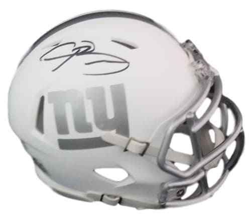 Odell Beckham Autographed New York Giants Ice Mini Helmet JSA