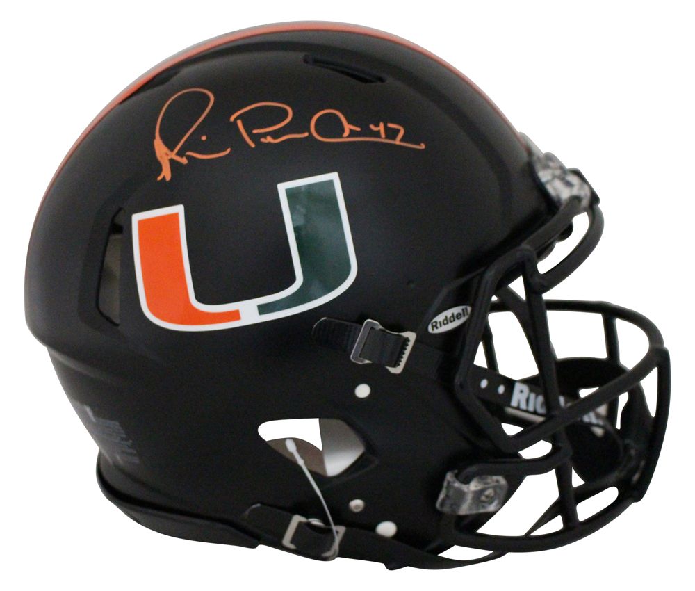 Michael Irvin Signed Miami Hurricanes Authentic Black Nights Helmet JSA