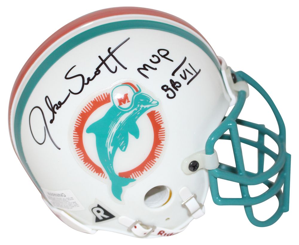 Jake Scott Autographed Miami Dolphins Authentic Mini Helmet 2 Insc JSA