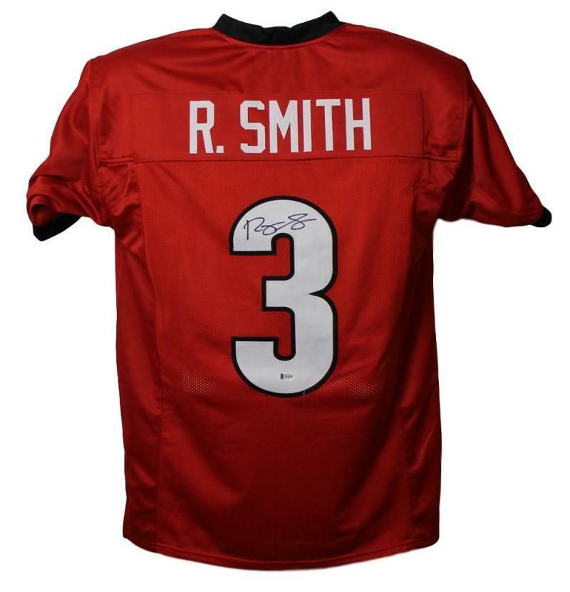 Roquan Smith Autographed Georgia Bulldogs Red XL Jersey BAS
