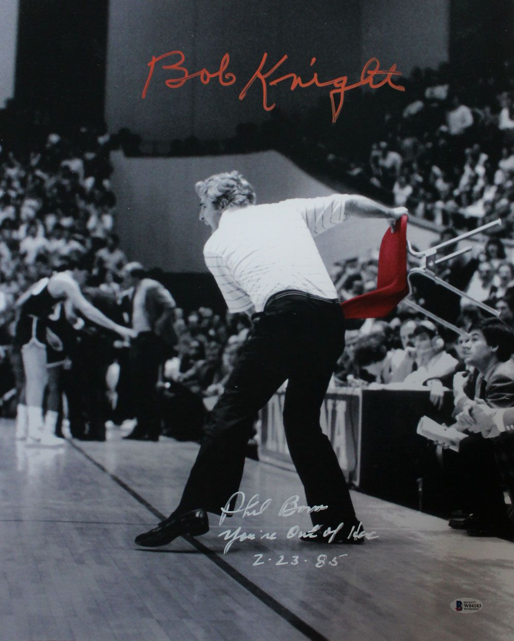Bob Knight &amp; Phil Bova Autographed Indiana Hoosiers 16x20 Photo BAS