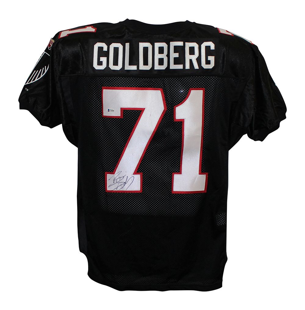 Bill Goldberg Autographed Atlanta Falcons Wilson Black 48 Jersey BAS