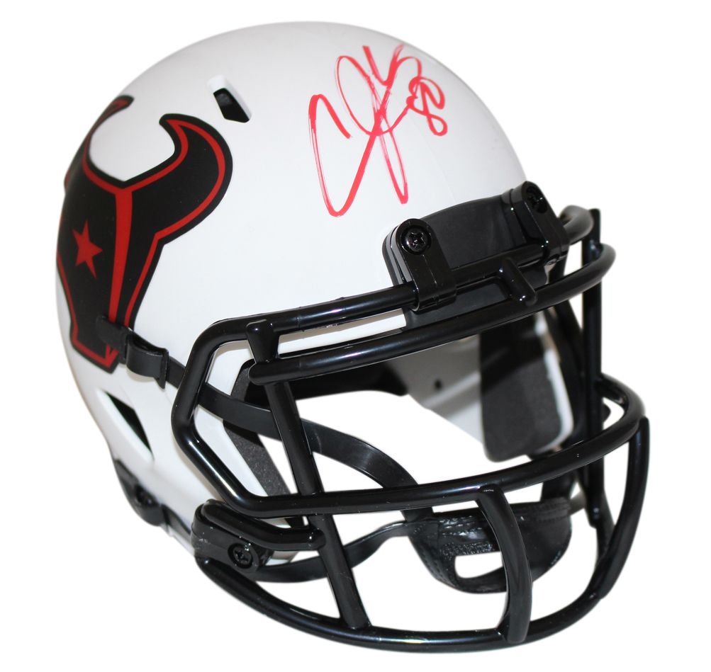 Andre Johnson Autographed/Signed Houston Texans Lunar Mini Helmet JSA