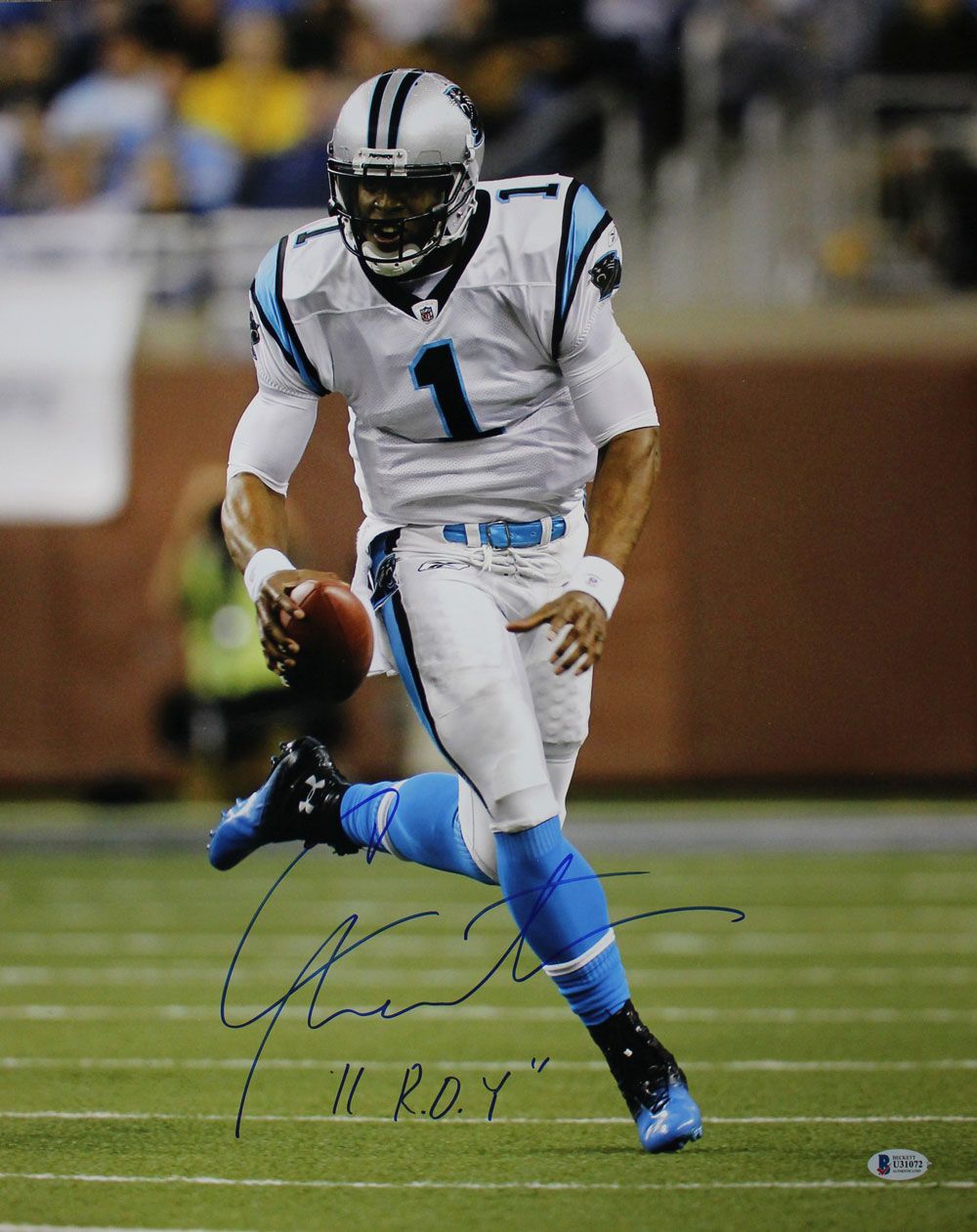 Cam Newton Autographed/Signed Carolina Panthers 16x20 Photo ROY BAS