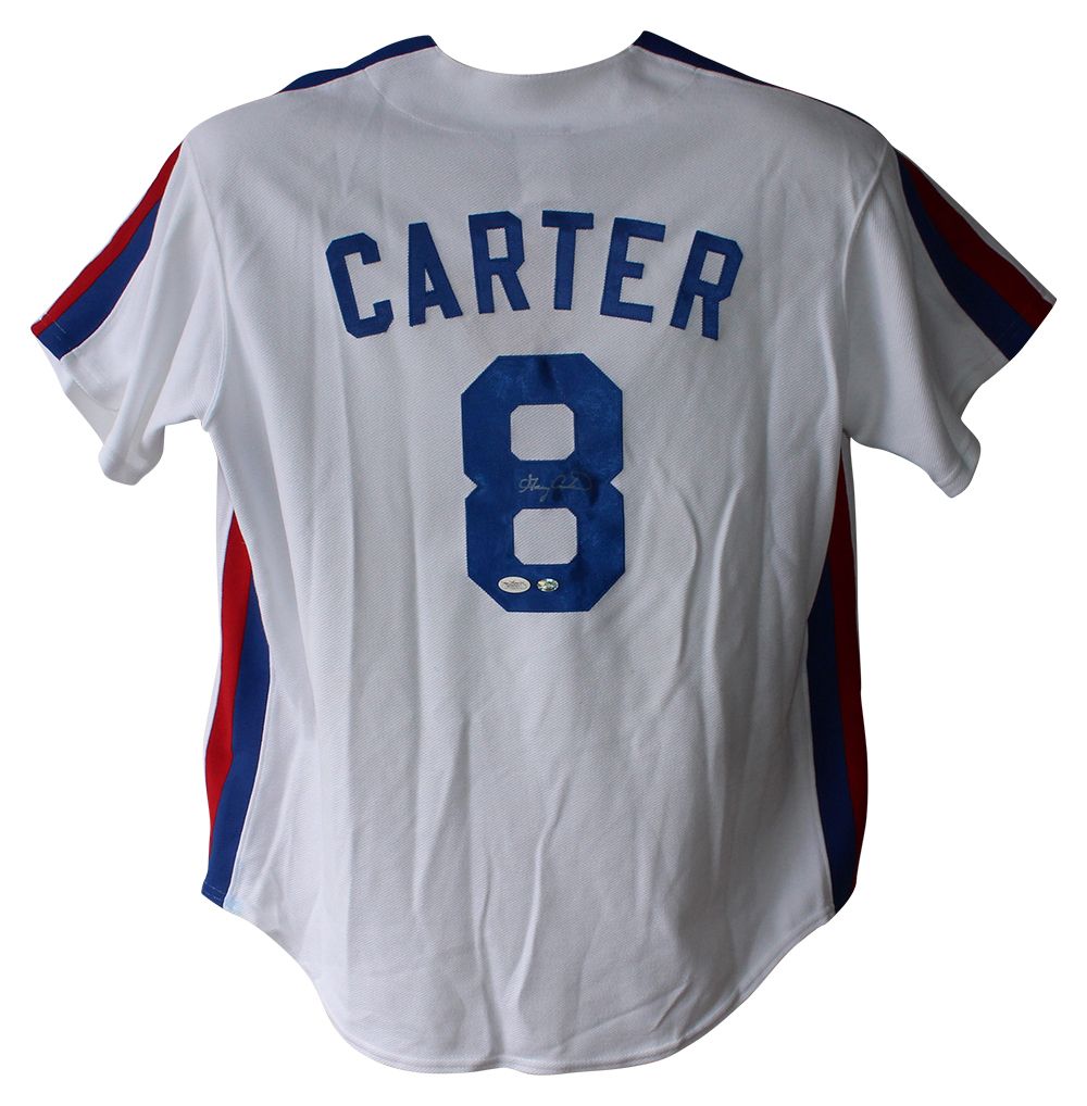 Gary Carter Autographed Montreal Expos Majestic White XL Jersey JSA