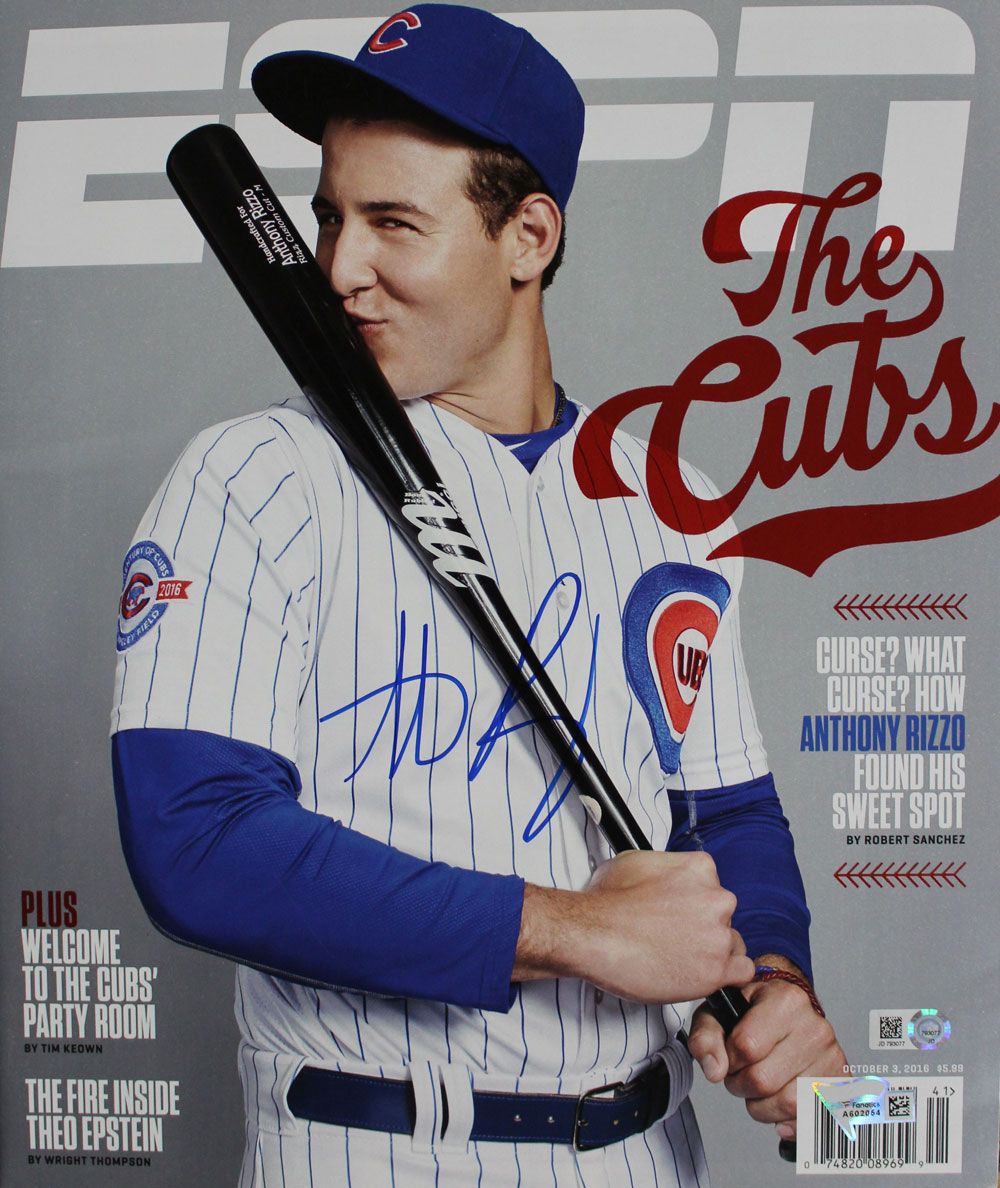 Anthony Rizzo Autographed/Signed Chicago Cubs 2016 ESPN Magazine FAN