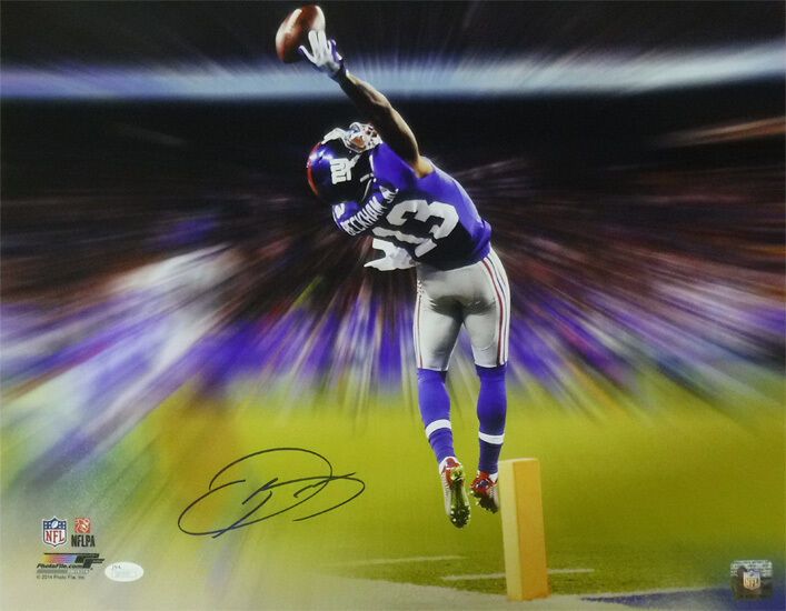 Odell Beckham Autographed New York Giants 16x20 Photo (The Catch Blast) JSA