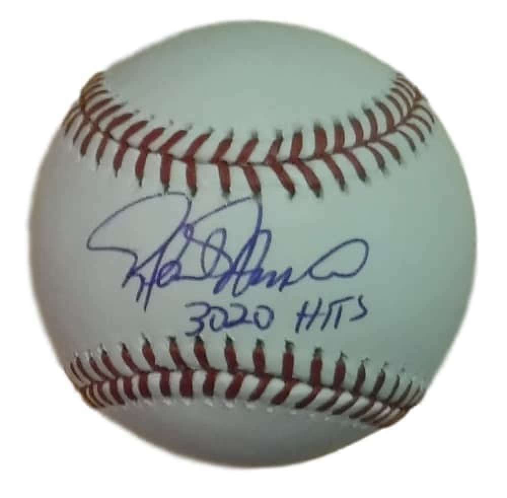 Rafeal Palmeiro Autographed Texas Rangers OML Baseball w3020 Hits JSA