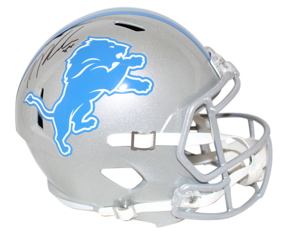 TJ Hockenson Autographed Detroit Lions F/S Speed Helmet Beckett BAS