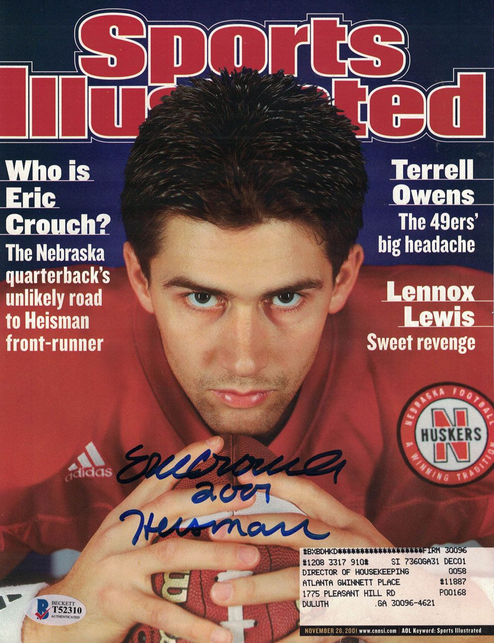 Eric Crouch Signed Nebraska Cornhuskers 2001 Sports Illustrated Magazine BAS