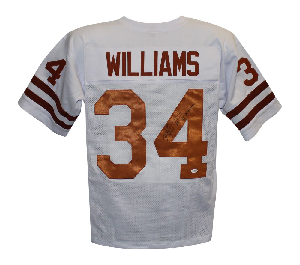 Ricky Williams Autographed College Style White XL Jersey Heisman JSA