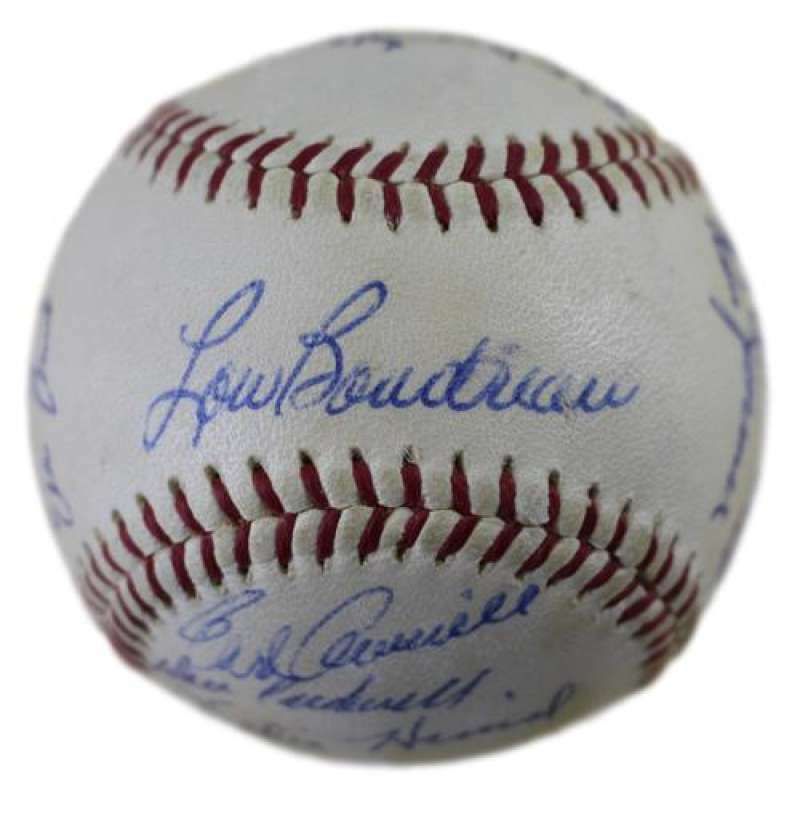 1960 Chicago Cubs Autographed ONL Baseball Ernie Banks, Durocher, Zimmer +18 JSA