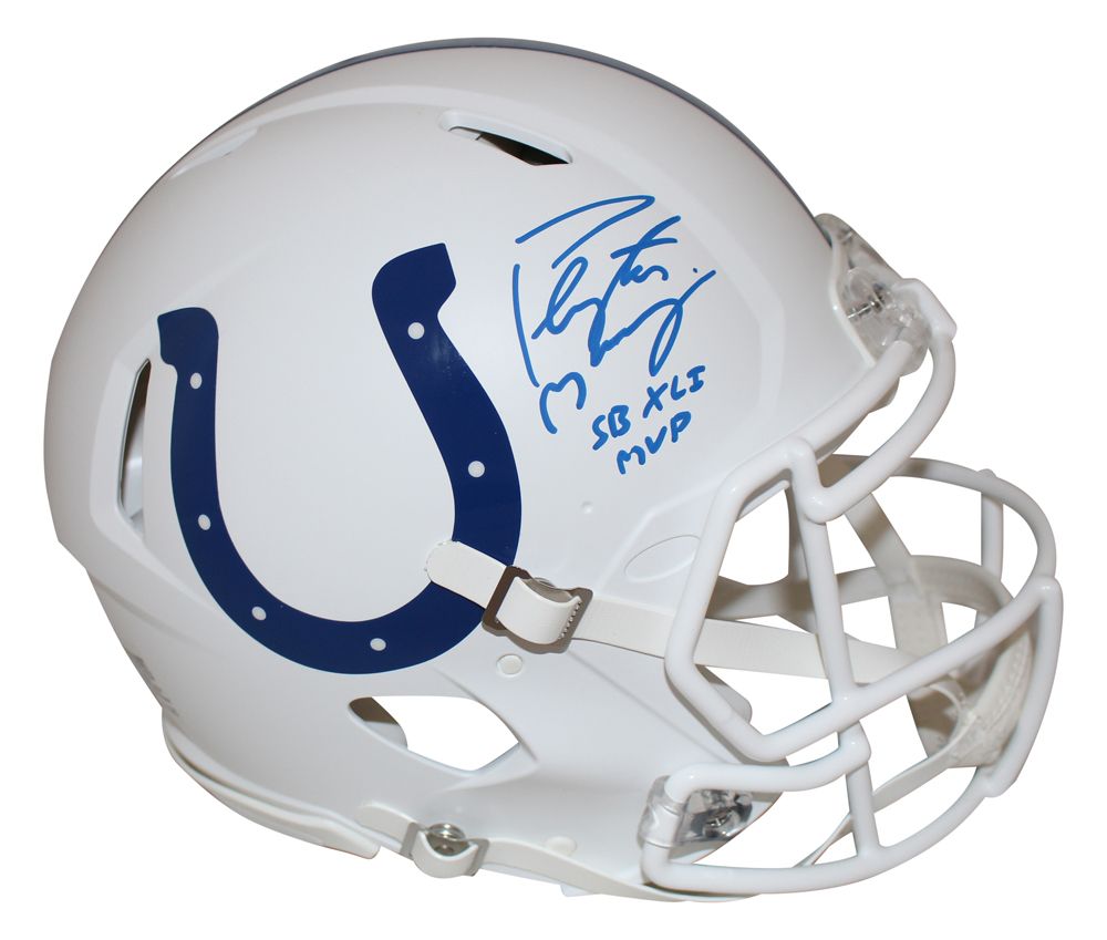 Peyton Manning Signed Indianapolis Colts White Authentic Helmet MVP FAN