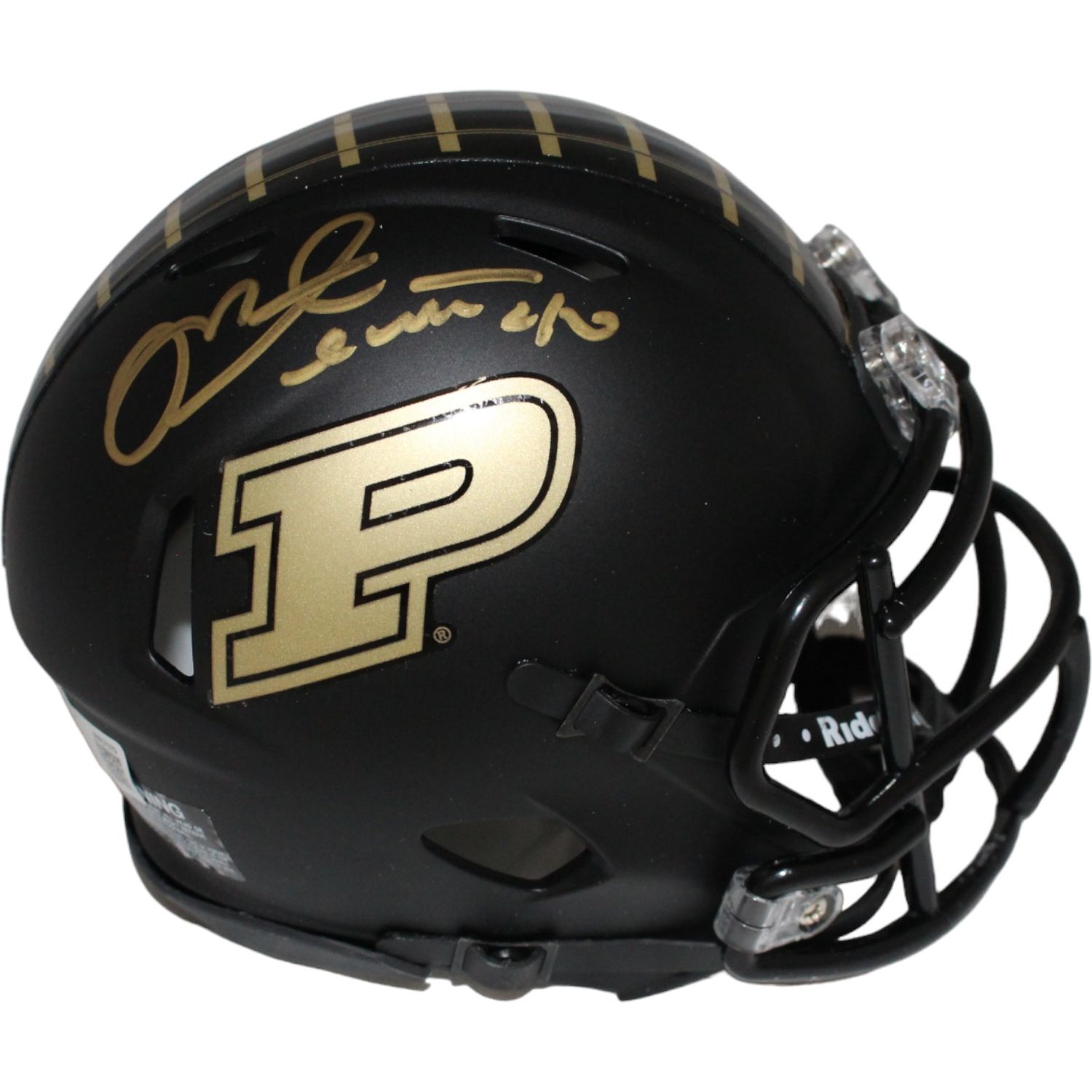 Mike Alstott Signed Purdue Boilermakers Black Mini Helmet Beckett