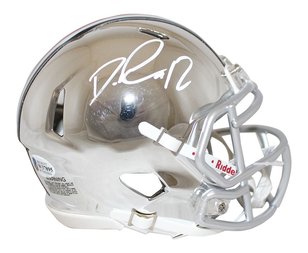 Denzel Ward Autographed Ohio State Buckeyes Chrome Mini Helmet JSA