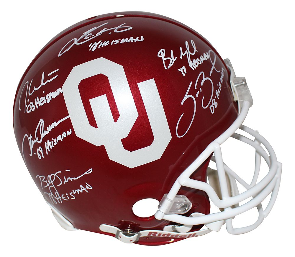 Oklahoma Sooners Heisman Winners Autographed Authentic Helmet BAS