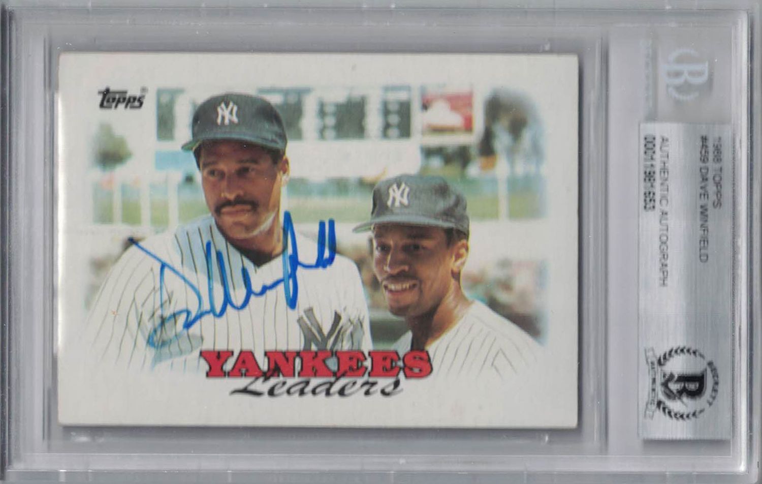 Dave Winfield Autographed New York Yankees 1988 Topps #459 Card BAS