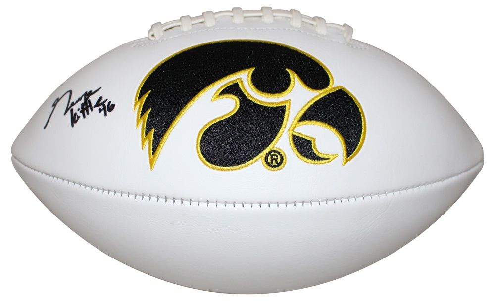 George Kittle Autographed/Signed Iowa Hawkeyes Logo Football BAS