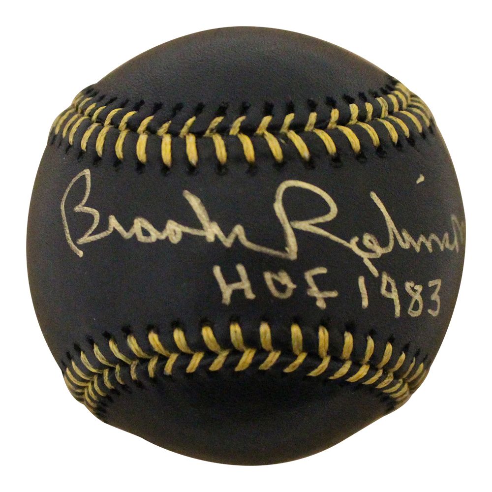 Brooks Robinson Autographed Baltimore Orioles OML Black Baseball HOF