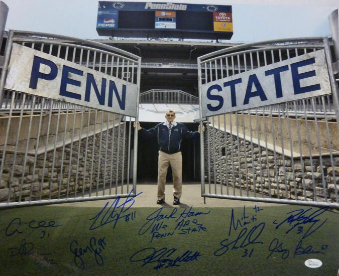 Penn State 16x20 Photo Autographed by 10 Ham Conlan Poz Collins Mauti Buttle Lee Lavar Cap DJ