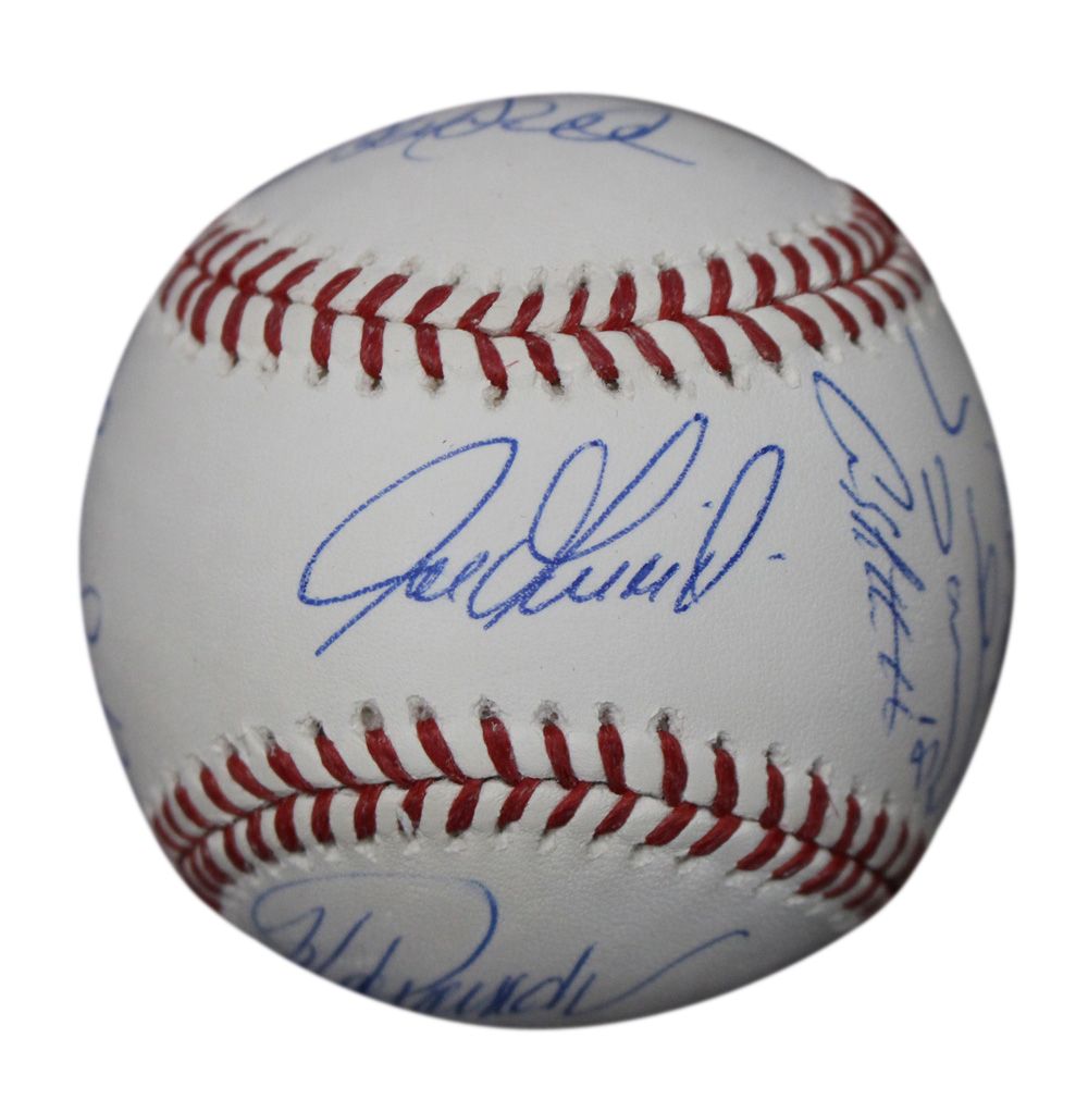 2009 New York Yankees Team Signed World Series Baseball 9 Sigs Steiner