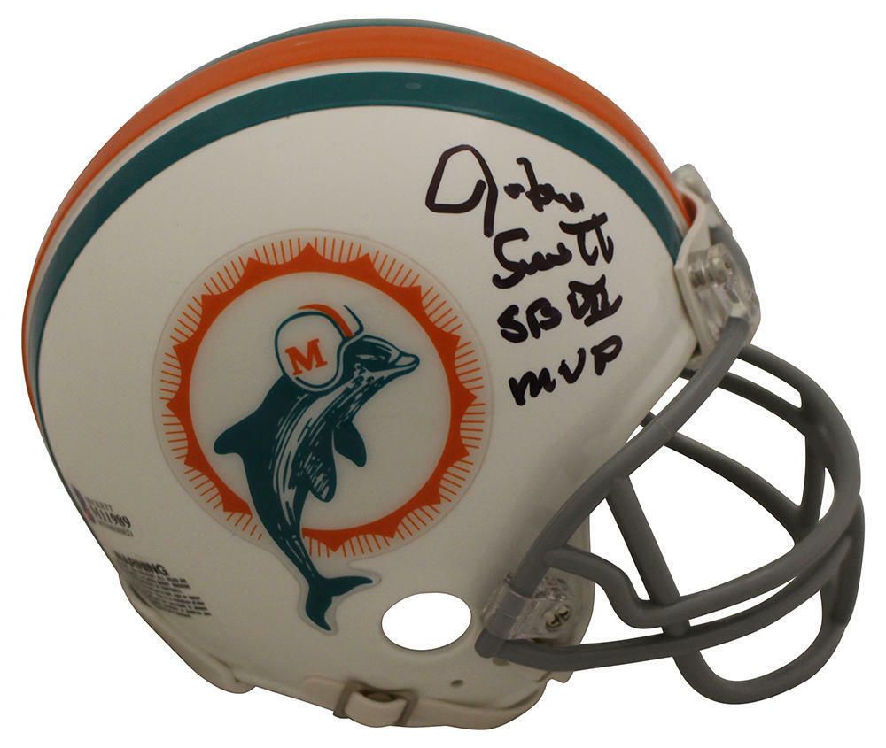 Jake Scott Autographe Miami Dolphins Riddell Mini Helmet MVP BAS