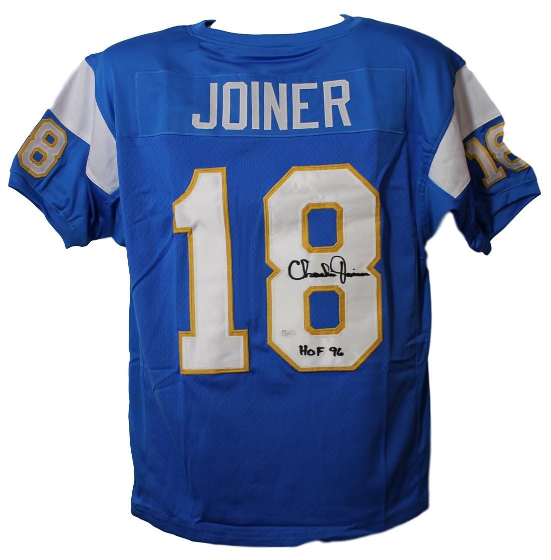 Charlie Joiner Autographed San Diego Chargers blue size XL Jersey w/HOF 96 JSA