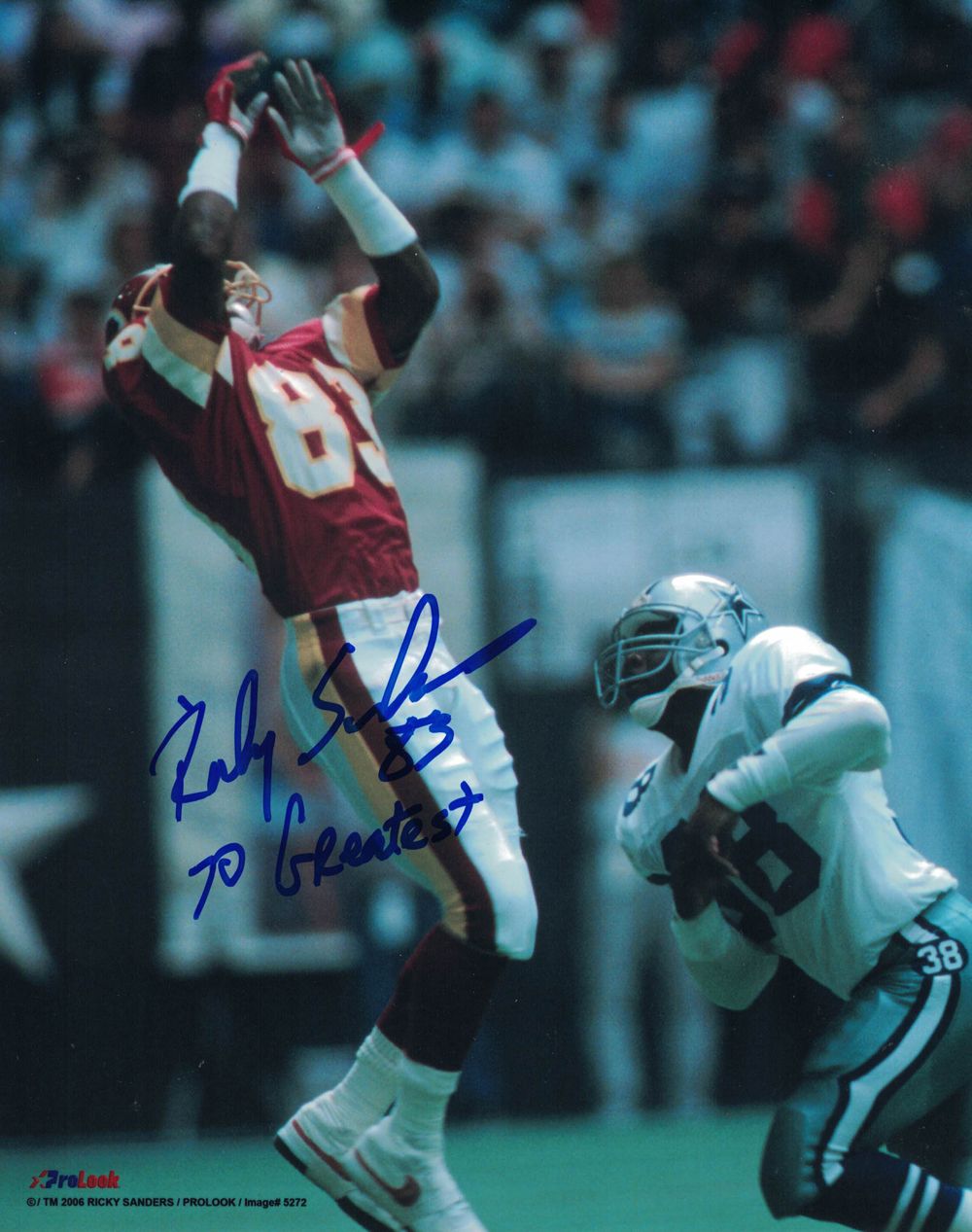 Ricky Sanders Autographed Washington Redskins 8x10 Photo 70 Greatest