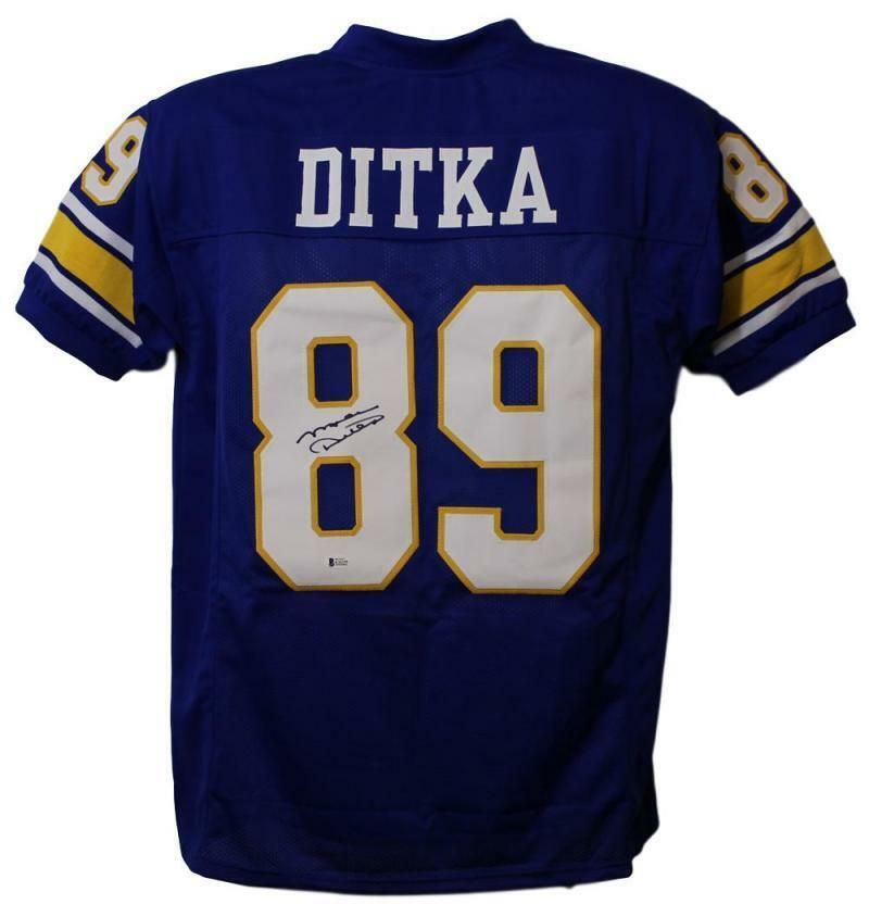 Mike Ditka Autographed Pittsburgh Panthers XL Blue Jersey BAS
