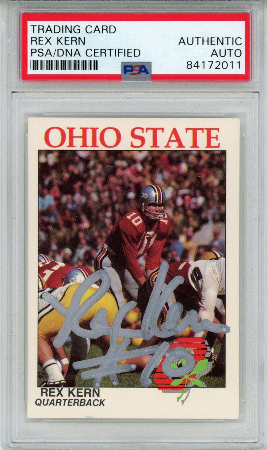 Rex Kern Autographed/Signed 1988 Kroger Trading Card PSA Slab
