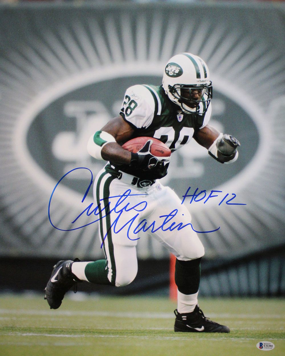 Curtis Martin Autographed/Signed New York Jets 16x20 Photo HOF BAS