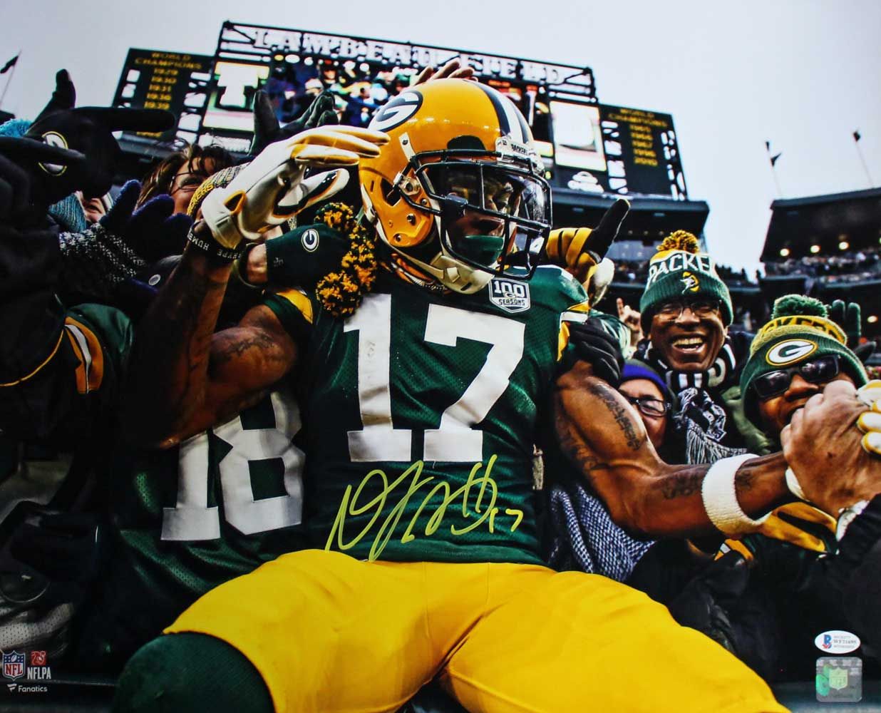 Davante Adams Autographed/Signed Green Bay Packers 16x20 Photo BAS