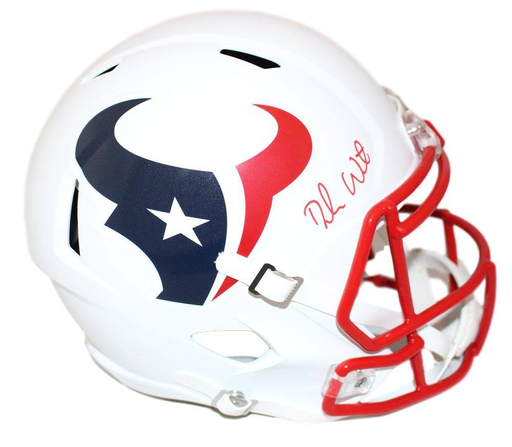 Deshaun Watson Autographed Houston Texans Flat White Replica Helmet BAS