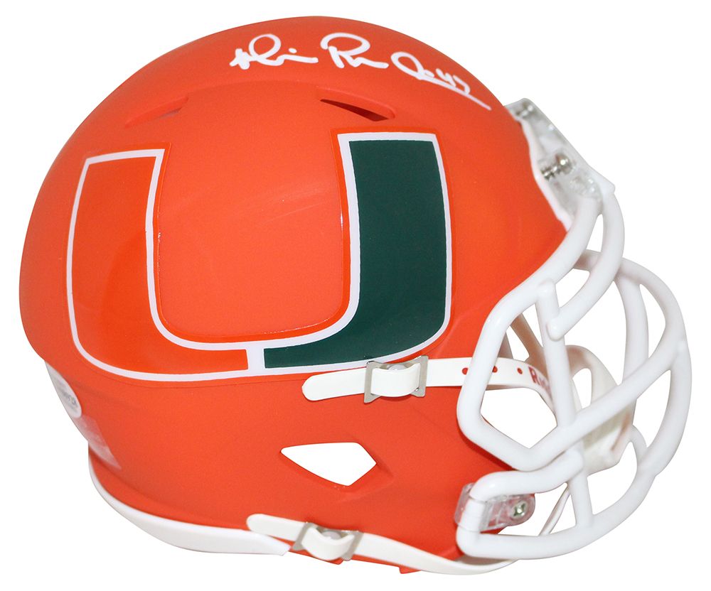 Michael Irvin Autographed/Signed Miami Hurricanes AMP Mini Helmet BAS